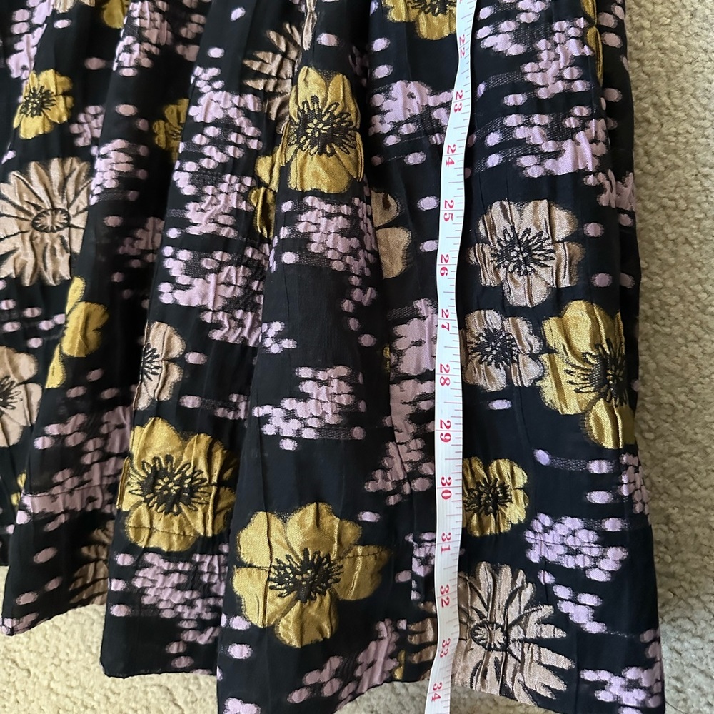Anthropologie Jacquard A-Line Mini Dress Black size 2 - Picture 7 of 9